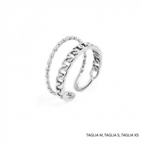 Anello da donna a fascia in oro giallo e rosa 18k | GV