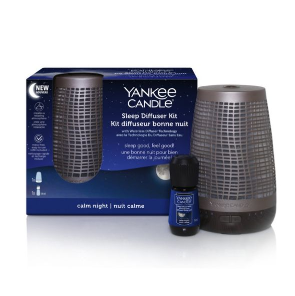 YANKEE CANDLE SLEEP DIFFUSER BRONZE STARTER KIT CON RICARICA CALM NIGHT
